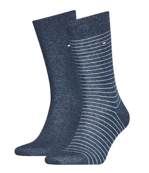 Tommy Hilfiger Sock Men Small Stripe Sock 2P 2-Pack Jeans (356)